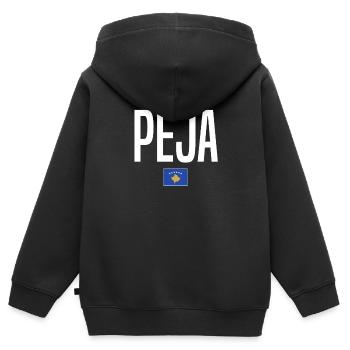 Peja Kosovo - Kinder Premium Organic Zip Hoodie - Schwarz - Hinten - AI Model Kid Male (0cm)