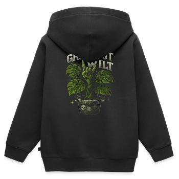 Cires, pas de roche végétale flétrie - Sweat Premium à capuche zippé enfant bio - noir - Dos - AI Model Kid Male (0cm)
