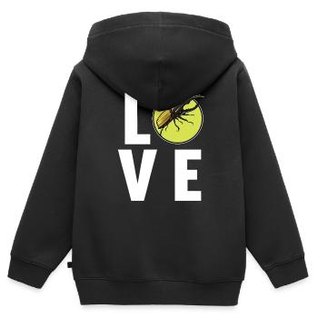 Hercule coléoptère - Sweat Premium à capuche zippé enfant bio - noir - Dos - AI Model Kid Male (0cm)