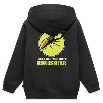 Herkuleskäfer - Kinder Premium Organic Zip Hoodie - Schwarz - Hinten - AI Model Kid Male (0cm)