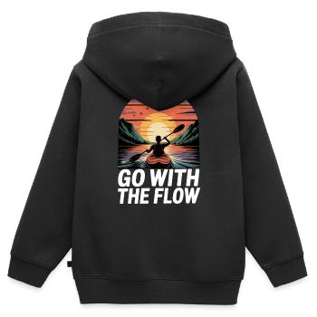 Solo Male Kayaker At Sunset - Kids Premium Organic Zip-up Hoodie - black - Back - AI Model Kid Male (0cm)