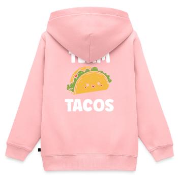 Tacos - Kinder Premium Organic Zip Hoodie - Rosa - Hinten - AI Model Kid Female (0cm)