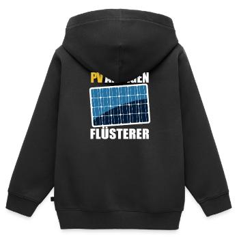 PV Anlagen Flüsterer - Photovoltaik - Solarstrom - Kinder Premium Organic Zip Hoodie - Schwarz - Hinten - AI Model Kid Male (0cm)
