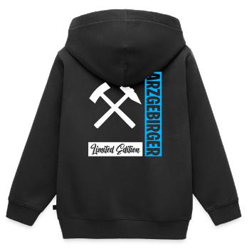 Erzgebirger Limitiert - Kinder Premium Organic Zip Hoodie - Schwarz - Hinten - AI Model Kid Male (0cm)