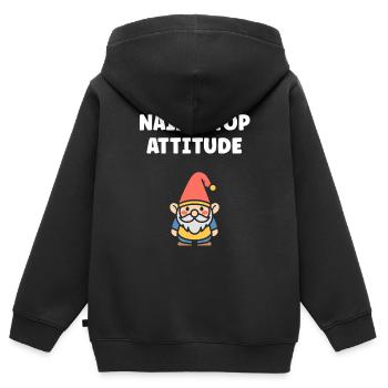 Nain - Sweat Premium à capuche zippé enfant bio - noir - Dos - AI Model Kid Male (0cm)