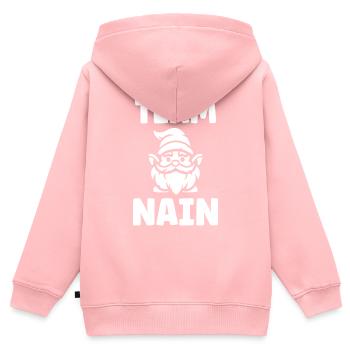 Zwerg - Kinder Premium Organic Zip Hoodie - Rosa - Hinten - AI Model Kid Female (0cm)