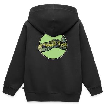 Vipères de brousse Vipère de brousse - Sweat Premium à capuche zippé enfant bio - noir - Dos - AI Model Kid Male (0cm)