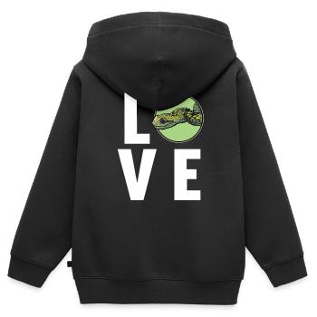 Vipères de brousse Vipère de brousse - Sweat Premium à capuche zippé enfant bio - noir - Dos - AI Model Kid Male (0cm)