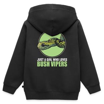 Vipères de brousse Vipère de brousse - Sweat Premium à capuche zippé enfant bio - noir - Dos - AI Model Kid Male (0cm)