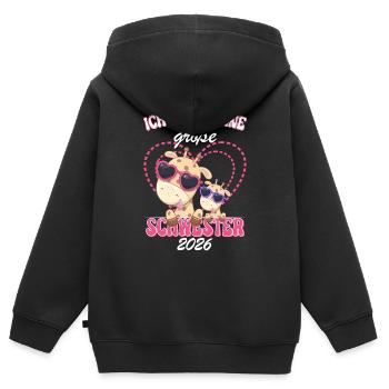 Nachwuchs Verkünden Ich Werde Große Schwester 2026 - Kinder Premium Organic Zip Hoodie - Schwarz - Hinten - AI Model Kid Male (0cm)