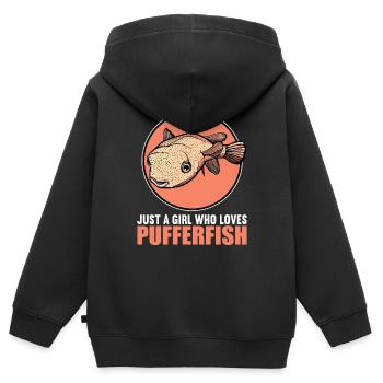 Kugelfische Kugelfisch - Kinder Premium Organic Zip Hoodie - Schwarz - Hinten - AI Model Kid Male (0cm)