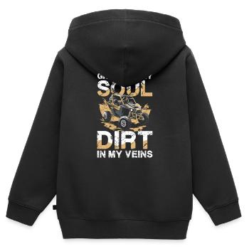 Schotter in Meiner Seele, Dreck in Meinen Adern - Kinder Premium Organic Zip Hoodie - Schwarz - Hinten - AI Model Kid Male (0cm)