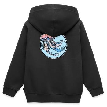Méduse Méduse - Sweat Premium à capuche zippé enfant bio - noir - Dos - AI Model Kid Male (0cm)