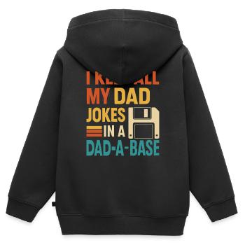 Je garde toutes les blagues de mon père en une seule - Sweat Premium à capuche zippé enfant bio - noir - Dos - AI Model Kid Male (0cm)