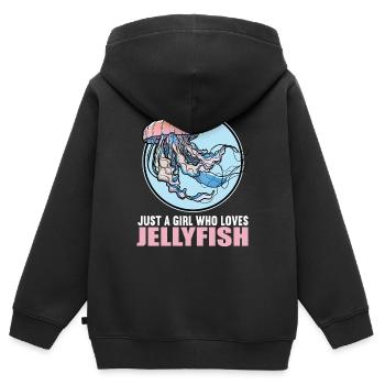 Méduse Méduse - Sweat Premium à capuche zippé enfant bio - noir - Dos - AI Model Kid Male (0cm)