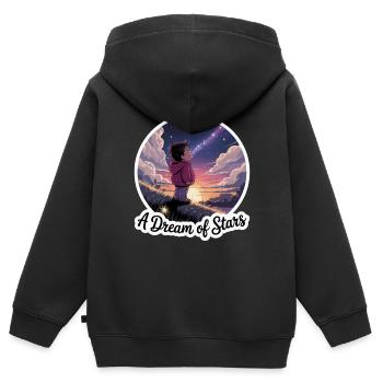 EIN TRAUM AUS STERNEN - Kinder Premium Organic Zip Hoodie - Schwarz - Hinten - AI Model Kid Male (0cm)