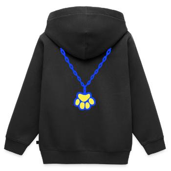 Katze Pfote Hund Tier Halskette Halsband Schmuck - Kinder Premium Organic Zip Hoodie - Schwarz - Hinten - AI Model Kid Male (0cm)