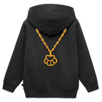 Katze Pfote Hund Tier Halskette Halsband Schmuck - Kinder Premium Organic Zip Hoodie - Schwarz - Hinten - AI Model Kid Male (0cm)
