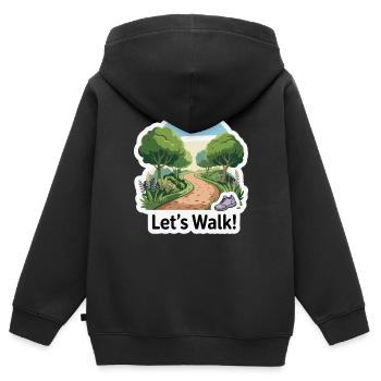 GRÜNER WEG - Kinder Premium Organic Zip Hoodie - Schwarz - Hinten - AI Model Kid Male (0cm)