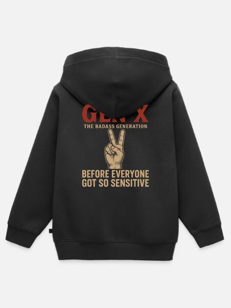 Gen X Die Coole Generation - Kinder Premium Organic Zip Hoodie - Schwarz