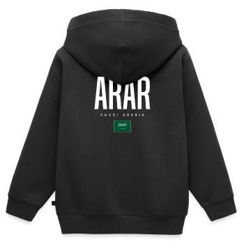 Arar Saudi-Arabien - Kinder Premium Organic Zip Hoodie - Schwarz - Hinten - AI Model Kid Male (0cm)