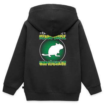 La vie sans gerbille rongeur Gerbille - Sweat Premium à capuche zippé enfant bio - noir - Dos - AI Model Kid Male (0cm)