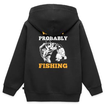 Angeln Fisch Angelfisch Wie Jesus Fischen - Kinder Premium Organic Zip Hoodie - Schwarz - Hinten - AI Model Kid Male (0cm)