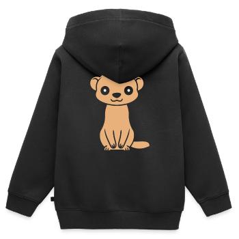 belette - Sweat Premium à capuche zippé enfant bio - noir - Dos - AI Model Kid Male (0cm)