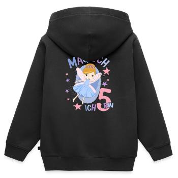 Geburtstagsshirt 5 Jahre Mädchen 5. Geburtstag Fee - Kinder Premium Organic Zip Hoodie - Schwarz - Hinten - AI Model Kid Male (0cm)