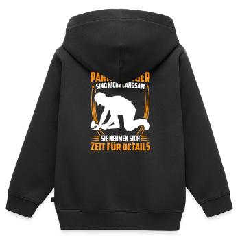 Parquet layer is slow floor layer - Kids Premium Organic Zip-up Hoodie - black - Back - AI Model Kid Male (0cm)