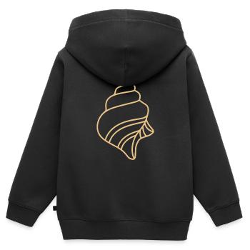 Muschel - Kinder Premium Organic Zip Hoodie - Schwarz - Hinten - AI Model Kid Male (0cm)