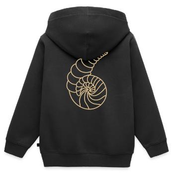 Muschel - Kinder Premium Organic Zip Hoodie - Schwarz - Hinten - AI Model Kid Male (0cm)