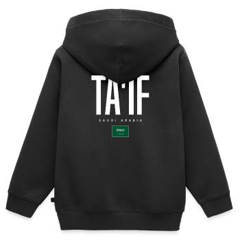 Ta'if Saudi-Arabien - Kinder Premium Organic Zip Hoodie - Schwarz - Hinten - AI Model Kid Male (0cm)