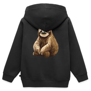 Faultiere Faultier - Kinder Premium Organic Zip Hoodie - Schwarz - Hinten - AI Model Kid Male (0cm)