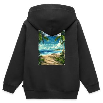 Punta Cana Tropical Paradise Beach idylle - Sweat Premium à capuche zippé enfant bio - noir - Dos - AI Model Kid Male (0cm)