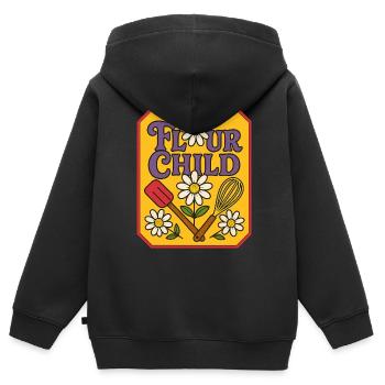Mehl Kind Retro Backkunst - Kinder Premium Organic Zip Hoodie - Schwarz - Hinten - AI Model Kid Male (0cm)