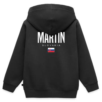 Martin Slowakei - Kinder Premium Organic Zip Hoodie - Schwarz - Hinten - AI Model Kid Male (0cm)