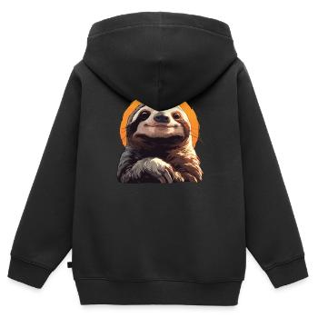 Faultiere Faultier - Kinder Premium Organic Zip Hoodie - Schwarz - Hinten - AI Model Kid Male (0cm)