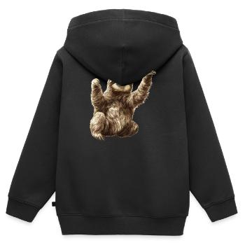 Faultiere Faultier - Kinder Premium Organic Zip Hoodie - Schwarz - Hinten - AI Model Kid Male (0cm)