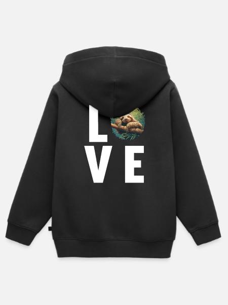 Faultiere Faultier - Kinder Premium Organic Zip Hoodie - Schwarz