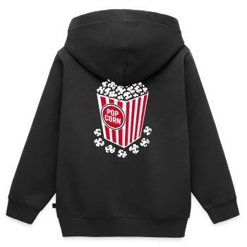Popcorn frais - croustillant, délicieux - Cadeau - Sweat Premium à capuche zippé enfant bio - noir - Dos - AI Model Kid Male (0cm)