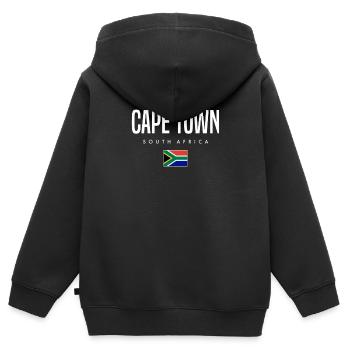 Cape Town, Afrique du Sud - Sweat Premium à capuche zippé enfant bio - noir - Dos - AI Model Kid Male (0cm)