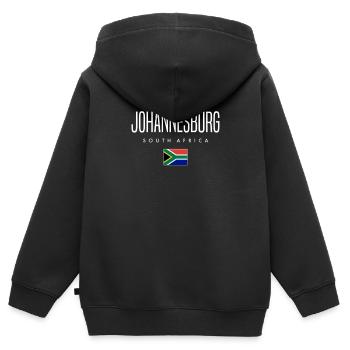 Johannesburg Südafrika - Kinder Premium Organic Zip Hoodie - Schwarz - Hinten - AI Model Kid Male (0cm)