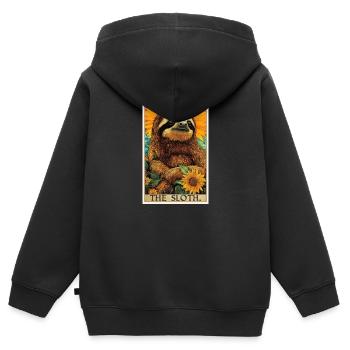 Faultiere Faultier - Kinder Premium Organic Zip Hoodie - Schwarz - Hinten - AI Model Kid Male (0cm)