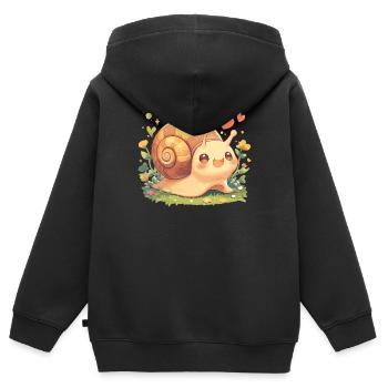 Escargots Escargot - Sweat Premium à capuche zippé enfant bio - noir - Dos - AI Model Kid Male (0cm)
