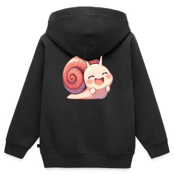 Escargots Escargot - Sweat Premium à capuche zippé enfant bio - noir - Dos - AI Model Kid Male (0cm)