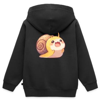 Escargots Escargot - Sweat Premium à capuche zippé enfant bio - noir - Dos - AI Model Kid Male (0cm)