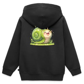 Escargots Escargot - Sweat Premium à capuche zippé enfant bio - noir - Dos - AI Model Kid Male (0cm)
