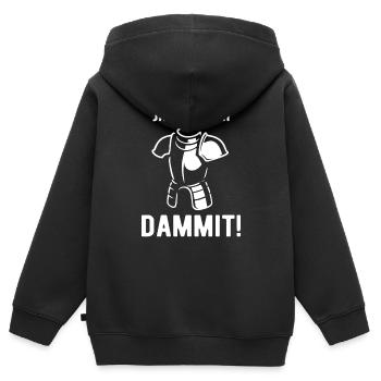Enigma - foutu - bon sang - pour les joueurs - Sweat Premium à capuche zippé enfant bio - noir - Dos - AI Model Kid Male (0cm)