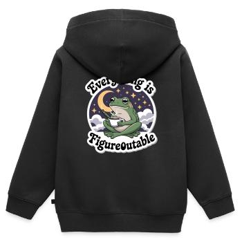FROSCH SANFT - Kinder Premium Organic Zip Hoodie - Schwarz - Hinten - AI Model Kid Male (0cm)